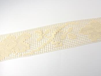 Cotton bobbin lace insert 75152, width 115 mm, ecru - 5
