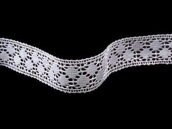 Cotton bobbin lace insert 75160, width 34 mm, white - 5