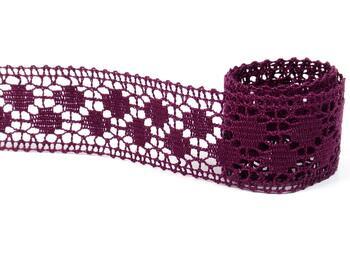 Cotton bobbin lace insert 75160, width 34 mm, violet - 5