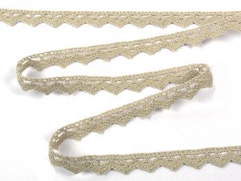 Cotton bobbin lace 75207, width 14 mm, light linen gray - 5
