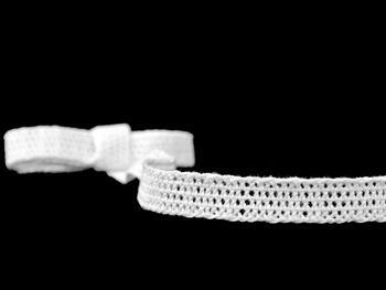 Cotton bobbin lace insert 75212, width 13 mm, white - 5