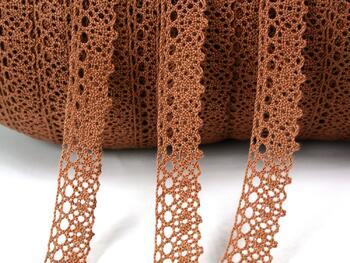 Cotton bobbin lace 75239, width 19 mm, cacao brown - 5