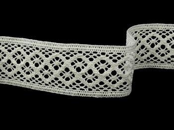 Cotton bobbin lace insert 75252, width 45 mm, ivory - 5