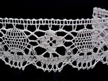 Linen bobbin lace 75253, width 50 mm, 100% linen bleached - 5