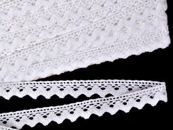 Cotton bobbin lace 75259, width 17 mm, white - 5