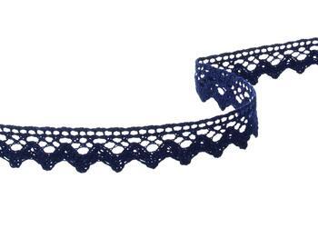 Cotton bobbin lace 75259, width 17 mm, black blue - 5