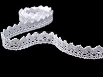 Cotton bobbin lace 75260, width 22 mm, white - 5