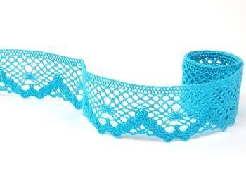 Cotton bobbin lace 75261, width 40 mm, turquoise - 5