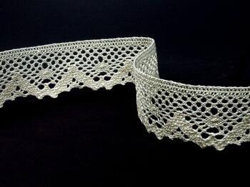 Cotton bobbin lace 75261, width 40 mm, ivory - 5