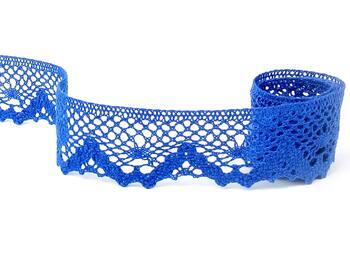 Cotton bobbin lace 75261, width 40 mm, royal blue - 5
