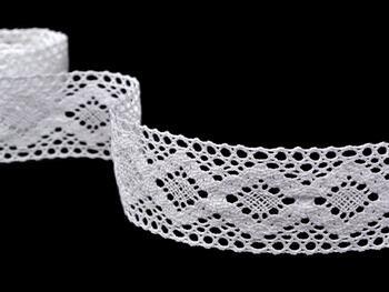 Cotton bobbin lace insert 75264, width 43 mm, white - 5