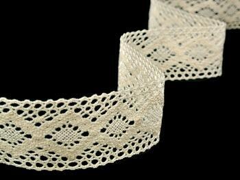 Cotton bobbin lace insert 75264, width 43 mm, ecru - 5