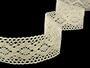 Cotton bobbin lace insert 75264, width 43 mm, ecru - 5/5