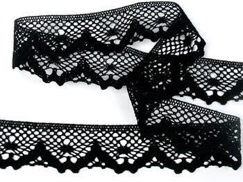 Cotton bobbin lace 75261, width 40 mm, black - 5