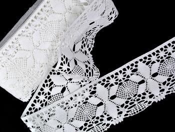 Cotton bobbin lace 75290, width 85 mm, white - 5
