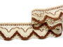 Cotton bobbin lace 75301, width 58 mm, ecru/brown - 5/6