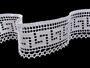 Cotton bobbin lace 75303, width 75 mm, white - 5/5