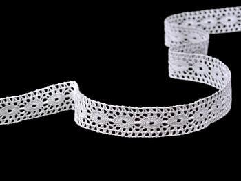 Cotton bobbin lace insert 75305, width 18 mm, white - 5