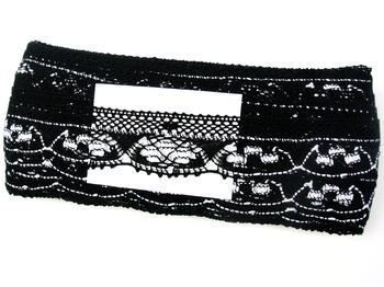 Bobbin lace No. 75320 black/white | 30 m - 5