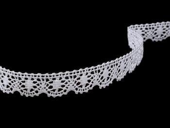 Cotton bobbin lace 75328, width 20 mm, white - 5