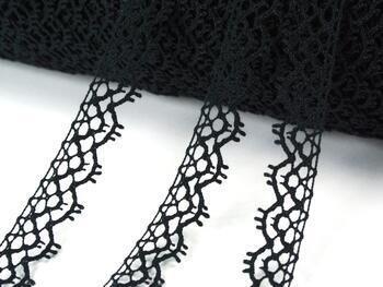 Cotton bobbin lace 75346, width 15 mm, black - 5