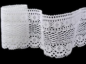 Cotton bobbin lace 75349, width 110 mm, white - 5