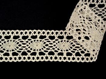 Cotton bobbin lace insert 75384, width 45 mm, ecru - 5