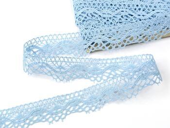 Cotton bobbin lace 75416, width 27 mm, light blue - 5