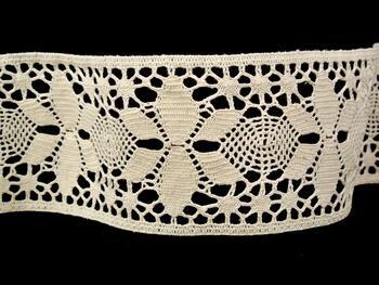 Cotton bobbin lace 75422, width 85 mm, ecru - 5
