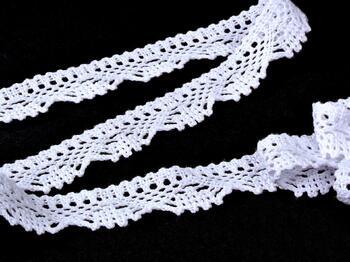 Cotton bobbin lace 75423, width 26 mm, white - 5