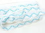 Bobbin lace No. 75423 white/turquoise | 30 m - 5/6