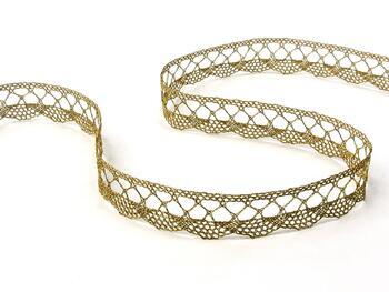 Metalic bobbin lace 75428, width 18 mm, Lurex gold antique - 5