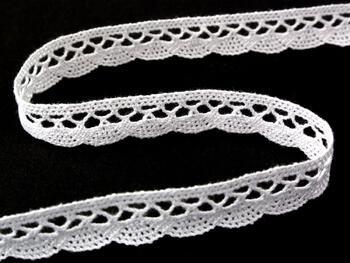 Cotton bobbin lace 75428, width 18 mm, white - 5