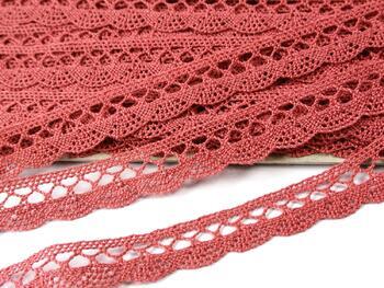 Cotton bobbin lace 75428, width 18 mm, rose - 5