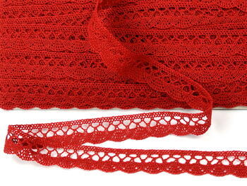 Cotton bobbin lace 75428, width 18 mm, light wine - 5