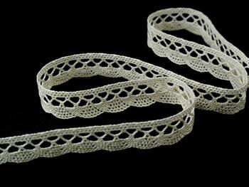 Cotton bobbin lace 75428, width 18 mm, light cream - 5