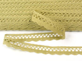 Cotton bobbin lace 75428, width 18 mm, caramel - 5