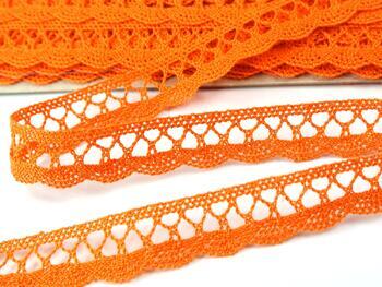 Cotton bobbin lace 75428, width 18 mm, rich orange - 5