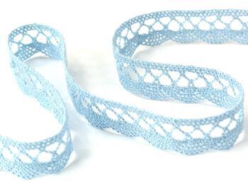 Cotton bobbin lace 75428, width 18 mm, light blue - 5