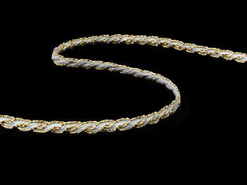 Bobbin lace No. 75481 white/gold | 30 m - 5