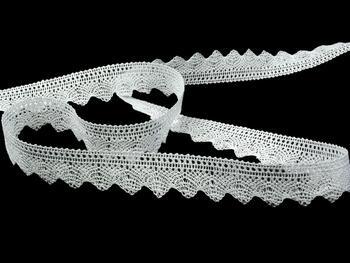 Cotton bobbin lace 75517, width 15 mm, white - 5