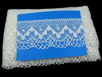 Linen bobbin lace 75574, width 75 mm, 100% linen bleached - 5