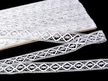 Cotton bobbin lace insert 75165, width 20 mm, white - 5