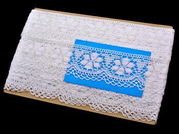 Cotton bobbin lace 81044, width 52 mm, white - 5