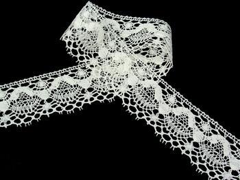 Linen bobbin lace 81289, width 53 mm, 100% linen bleached - 5