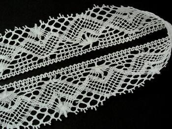 Linen bobbin lace 81294, width 50 mm, 100% linen bleached - 5