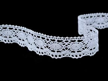 Cotton bobbin lace 82167, width 28 mm, white merce. - 5