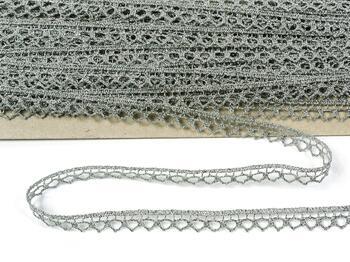 Metalic bobbin lace 82195, width 10 mm, Lurex silver - 5