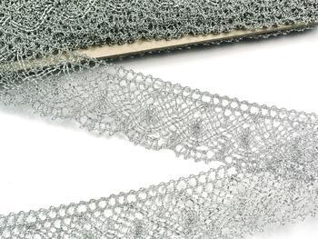 Metalic bobbin lace 82231, width 32 mm, Lurex silver - 5