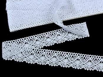 Cotton bobbin lace 82231, width 32 mm, white - 5